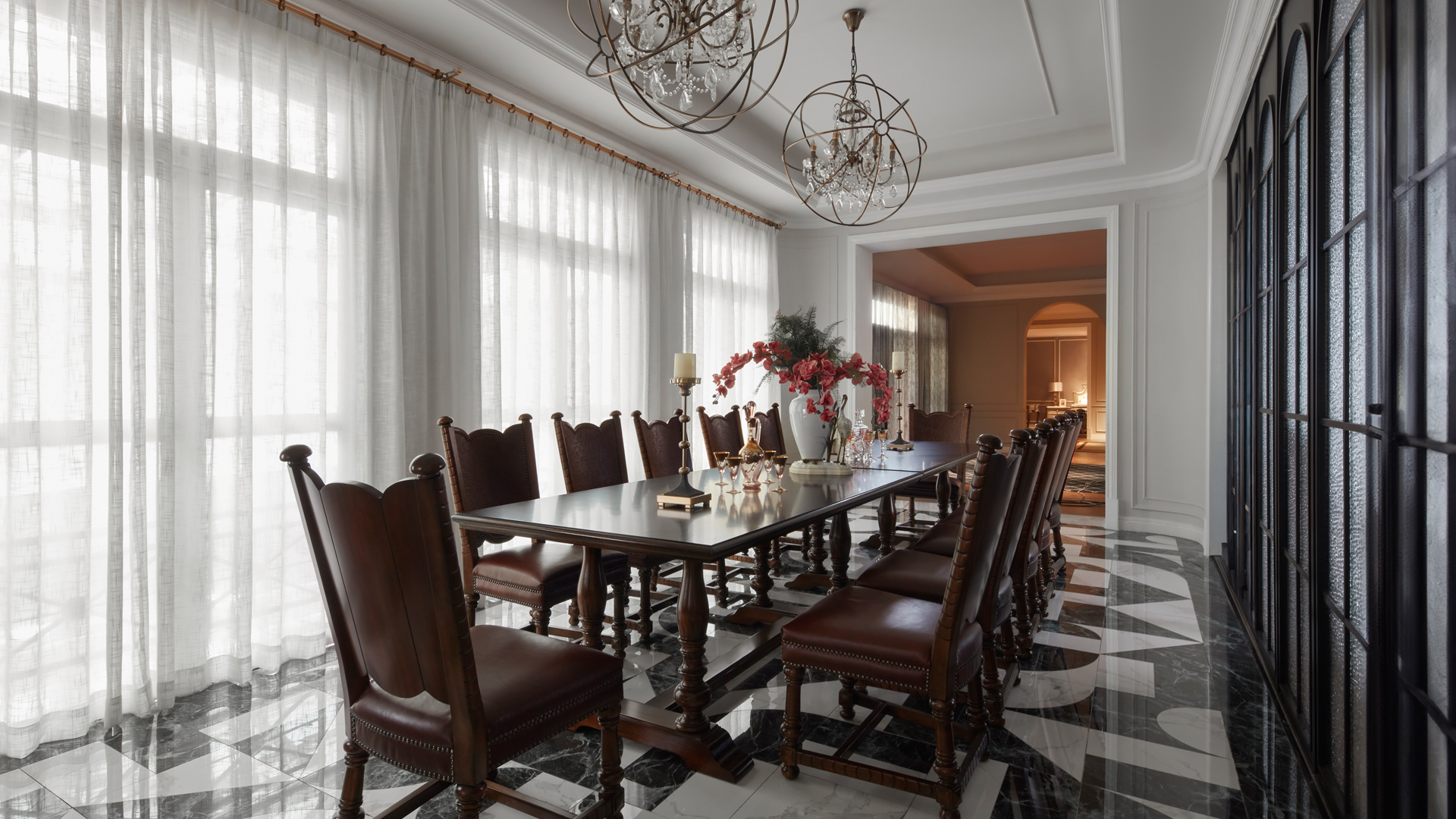 Luxury villa interior background